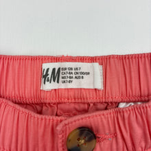 Load image into Gallery viewer, Unisex H&amp;M, lightweight coral cotton shorts, elasticated, EUC, size 8,  