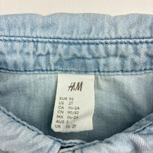 Load image into Gallery viewer, Boys H&amp;M, chambray cotton long sleeve shirt, FUC, size 2,  