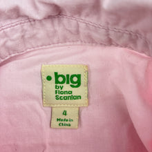 Load image into Gallery viewer, Girls Big by Fiona Scanlan, lightweight cotton shirt dress, FUC, size 4, L: 51cm at front