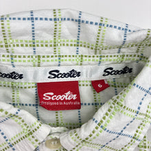 Load image into Gallery viewer, Boys Scooter, lightweight cotton short sleeve shirt, light mark on pocket, FUC, size 6,  