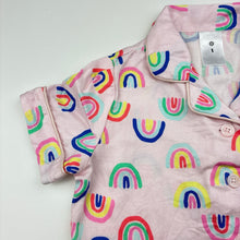 Load image into Gallery viewer, Girls Target, lightweight short sleeve pyjama top, rainbows, EUC, size 1,  