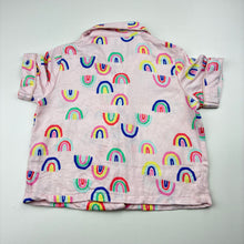 Load image into Gallery viewer, Girls Target, lightweight short sleeve pyjama top, rainbows, EUC, size 1,  
