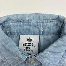 Load image into Gallery viewer, Boys YOUNG ORIGINAL, lightweight chambray cotton short sleeve shirt, FUC, size 1,  