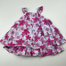 Load image into Gallery viewer, Girls Target, lightweight floral cotton summer dress, GUC, size 0, L: 34cm