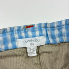 Load image into Gallery viewer, Boys purebaby, lightweight organic cotton pants, adjustable, FUC, size 00,  