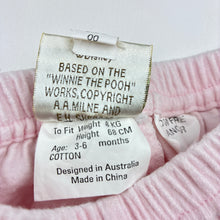 Load image into Gallery viewer, Girls CLASSIC POOH, embroidered flannel cotton pyjama pants / bottoms, EUC, size 00,  