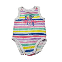 Load image into Gallery viewer, Girls MAMBO, stretchy striped singletsuit romper, GUC, size 00,  