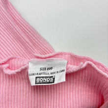 Load image into Gallery viewer, Girls Bonds, pink ribbed cotton singlet top, GUC, size 000,  
