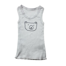 Load image into Gallery viewer, Unisex Kids &amp; Co, white cotton singlet top, bear, EUC, size 000,  