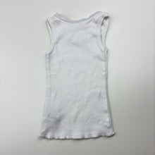 Load image into Gallery viewer, Unisex Kids &amp; Co, white cotton singlet top, bear, EUC, size 000,  