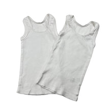 Load image into Gallery viewer, Unisex Anko, set of 2 white cotton singlet tops, EUC, size 000,  