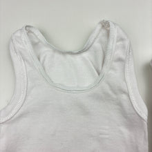 Load image into Gallery viewer, Unisex Anko, set of 2 white cotton singlet tops, EUC, size 000,  