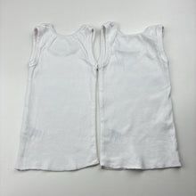 Load image into Gallery viewer, Unisex Anko, set of 2 white cotton singlet tops, EUC, size 000,  