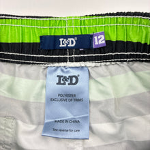 Load image into Gallery viewer, Boys L&amp;D, lightweight board shorts, elasticated, GUC, size 12,  