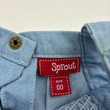 Load image into Gallery viewer, Girls Sprout, embroidered chambray cotton summer dress, FUC, size 00, L: 39cm
