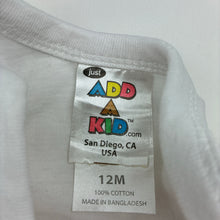 Load image into Gallery viewer, Unisex JUST ADD A KID, cotton bodysuit / romper, EUC, size 12 months,  