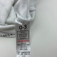 Load image into Gallery viewer, Unisex George, white cotton bodysuit / romper, EUC, size 000,  