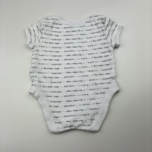 Load image into Gallery viewer, Unisex George, white cotton bodysuit / romper, EUC, size 000,  
