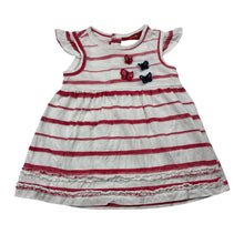 Load image into Gallery viewer, Girls Sprout, striped cotton dress, butterflies, GUC, size 000, L: 31cm