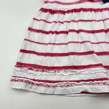 Load image into Gallery viewer, Girls Sprout, striped cotton dress, butterflies, GUC, size 000, L: 31cm