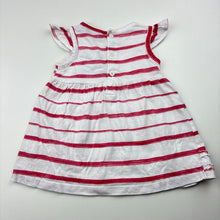 Load image into Gallery viewer, Girls Sprout, striped cotton dress, butterflies, GUC, size 000, L: 31cm