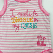 Load image into Gallery viewer, Girls MAMBO, stretchy singletsuit romper, FUC, size 00,  