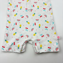 Load image into Gallery viewer, Girls Marquise, soft feel cotton romper, tropical fruit, EUC, size 0000,  