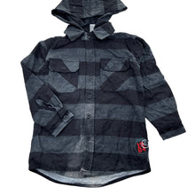 Load image into Gallery viewer, Boys Kids Stuff, flannel cotton long sleeve hooded shirt, GUC, size 6,  