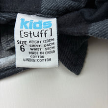 Load image into Gallery viewer, Boys Kids Stuff, flannel cotton long sleeve hooded shirt, GUC, size 6,  