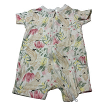 Load image into Gallery viewer, Girls Anko, cotton zip romper, cockatoos, GUC, size 0,  