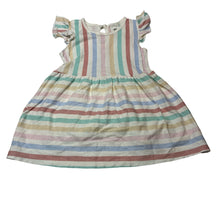 Load image into Gallery viewer, Girls H&amp;M, striped lightweight cotton dress, EUC, size 0, L: 38cm
