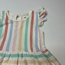 Load image into Gallery viewer, Girls H&amp;M, striped lightweight cotton dress, EUC, size 0, L: 38cm