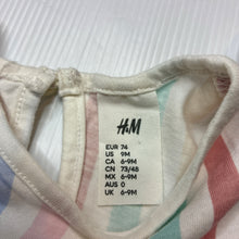 Load image into Gallery viewer, Girls H&amp;M, striped lightweight cotton dress, EUC, size 0, L: 38cm