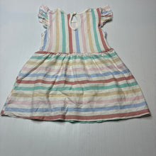 Load image into Gallery viewer, Girls H&amp;M, striped lightweight cotton dress, EUC, size 0, L: 38cm