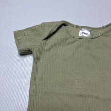 Load image into Gallery viewer, Unisex Anko, green ribbed cotton bodysuit / romper, FUC, size 0,  