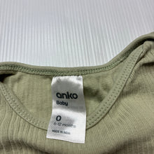 Load image into Gallery viewer, Unisex Anko, green ribbed cotton bodysuit / romper, FUC, size 0,  