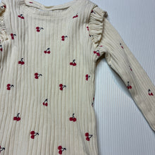 Load image into Gallery viewer, Girls KID, ribbed long sleeve top, cherries, GUC, size 1,  