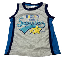 Load image into Gallery viewer, Boys Tiny Little Wonders, grey &amp; blue singlet / tank top, EUC, size 0,  