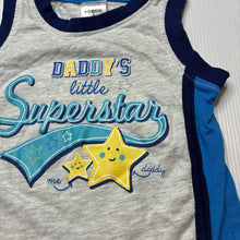 Load image into Gallery viewer, Boys Tiny Little Wonders, grey &amp; blue singlet / tank top, EUC, size 0,  