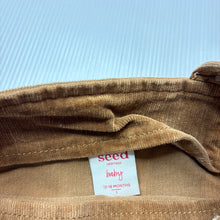 Load image into Gallery viewer, Girls Seed, stretch corduroy overalls dress / pinafore, rabbits, GUC, size 1, L: 43cm