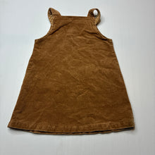 Load image into Gallery viewer, Girls Seed, stretch corduroy overalls dress / pinafore, rabbits, GUC, size 1, L: 43cm