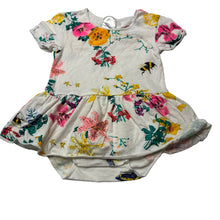 Load image into Gallery viewer, Girls Bonds, floral stretchy romper, GUC, size 000,  