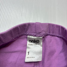 Load image into Gallery viewer, Girls Anko, purple stretchy leggings / bottoms, FUC, size 1,  