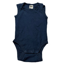 Load image into Gallery viewer, Unisex Anko, navy ribbed cotton singletsuit romper, GUC, size 000,  