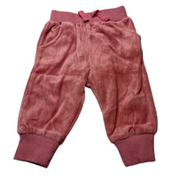 Load image into Gallery viewer, Girls Bilbi, pink velour track pants, elasticated, EUC, size 000,  