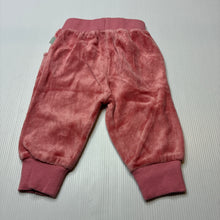 Load image into Gallery viewer, Girls Bilbi, pink velour track pants, elasticated, EUC, size 000,  