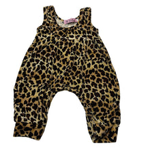 Load image into Gallery viewer, Girls Yi U Cool, velour leopard print overalls / romper, EUC, size 00,  