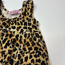 Load image into Gallery viewer, Girls Yi U Cool, velour leopard print overalls / romper, EUC, size 00,  