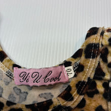Load image into Gallery viewer, Girls Yi U Cool, velour leopard print overalls / romper, EUC, size 00,  