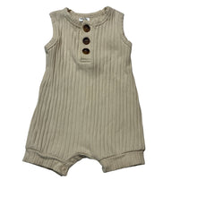 Load image into Gallery viewer, Unisex Baby Berry, ribbed romper, EUC, size 000,  